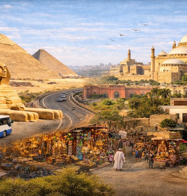 Cairo Vecchia da Sharm El Sheikh con Piramidi di Giza, Sfinge, moschea e chiesa storica