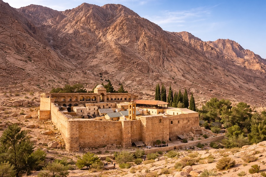 Monastero di Santa Caterina ai piedi del Monte Sinai nel deserto del Sinai