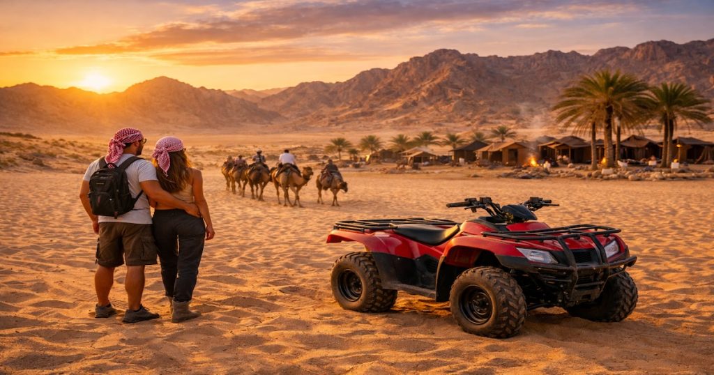 Motorata e Cammellata nel deserto del Sinai all’alba o al tramonto