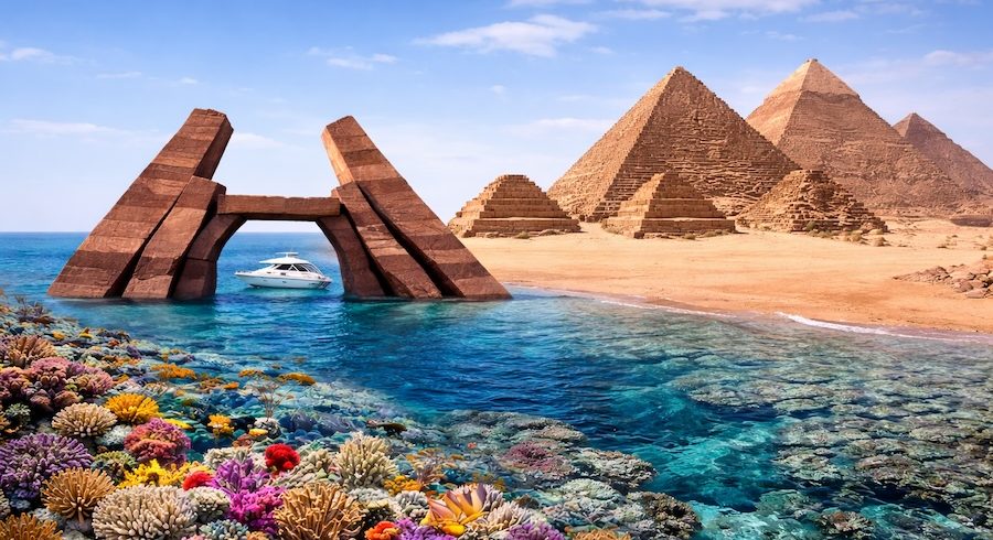 Pacchetto 5 completo tra mare, deserto e storia con motorata, Ras Mohammed, Isola Bianca e Cairo (Piramidi, Sfinge e Museo).