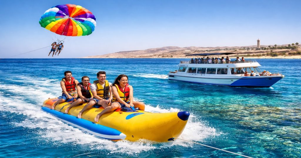Sport Acquatici Sharm El Sheikh con parasailing, banana boat e glass boat