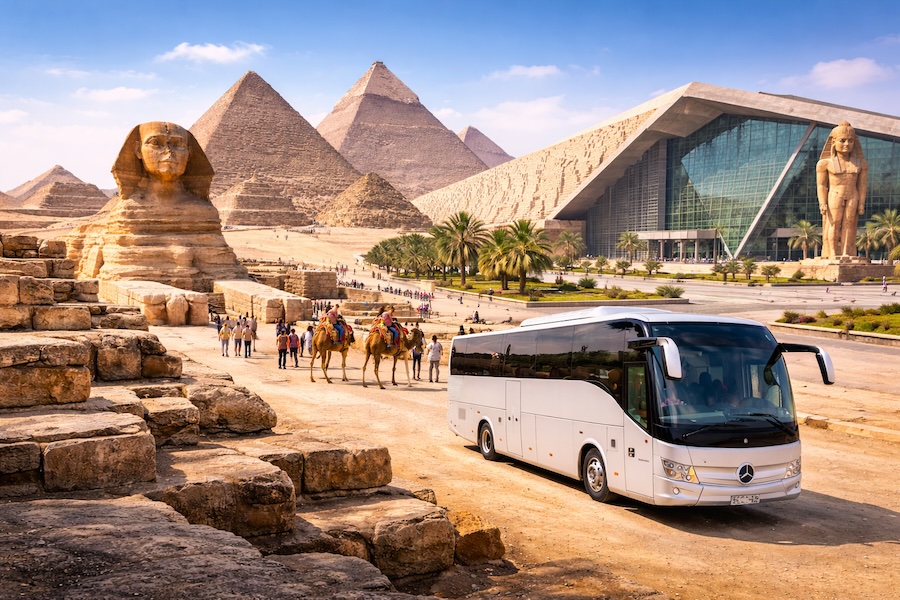 Cairo Pullman GEM da Sharm El Sheikh con Piramidi di Giza, Sfinge e Grand Egyptian Museum