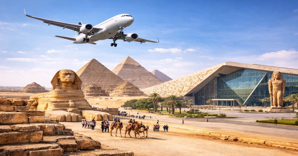 Cairo in Aereo da Sharm El Sheikh con Piramidi di Giza, Sfinge e Grand Egyptian Museum