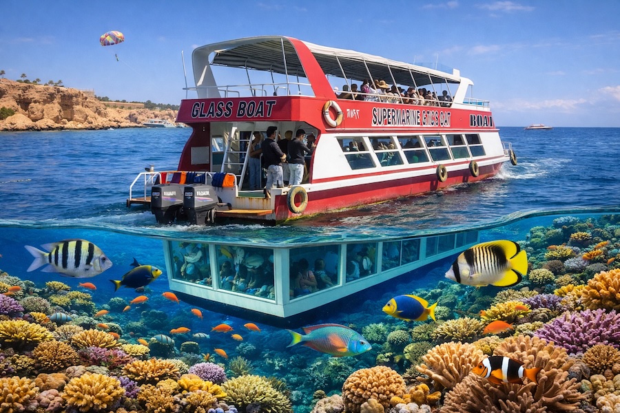 Gita in Barca con Fondo di Vetro a Sharm El Sheikh – Glass Boat nel Mar Rosso