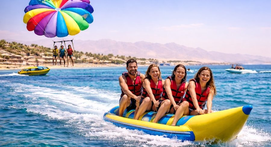 Sport Acquatici Sharm El Sheikh con parasailing e banana boat nel Mar Rosso